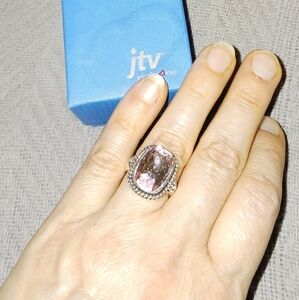 🐎NEW! Silver and Pink Morganite Ring Sz 5
